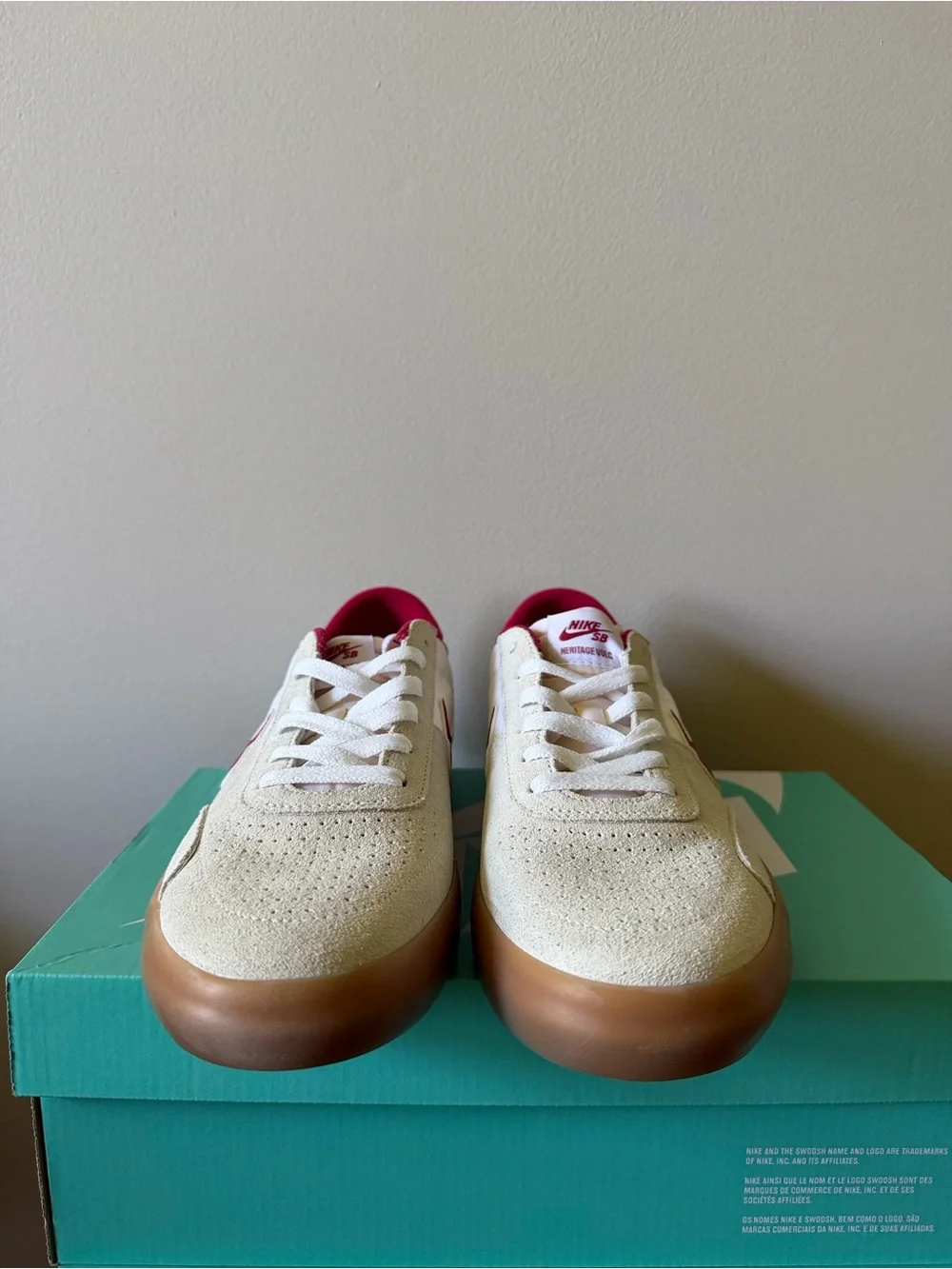 Nike SB Heritage Vulc White Cardinal Red CD5010-100 Men’s Size 9.5